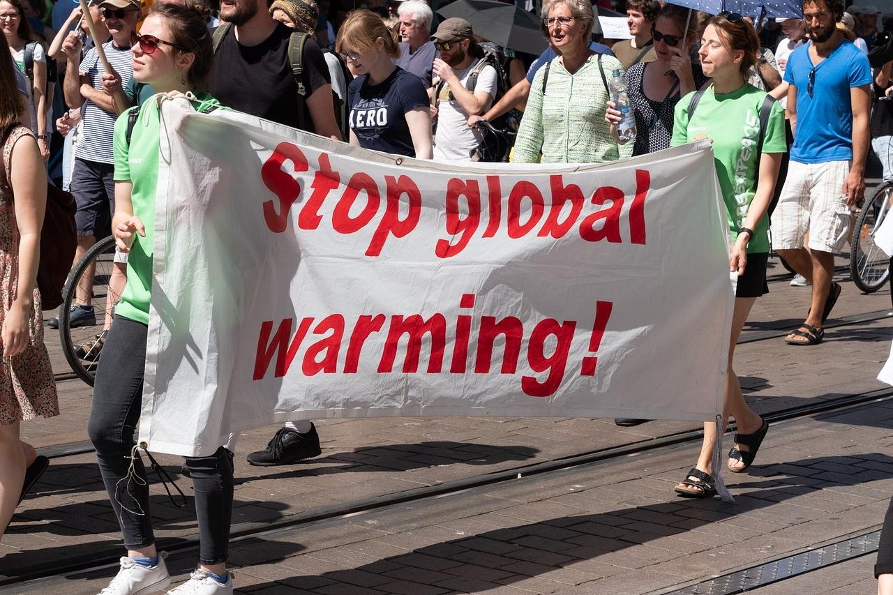 Demotransparent "Stop global warming!"